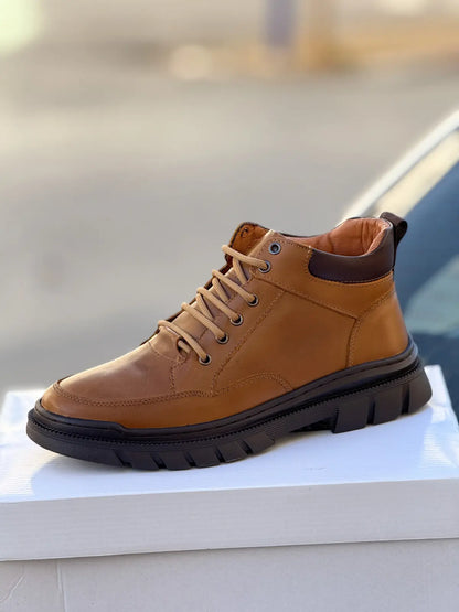 حذاء بوت مصنوع من الجلد الأصلي عالي الجودة